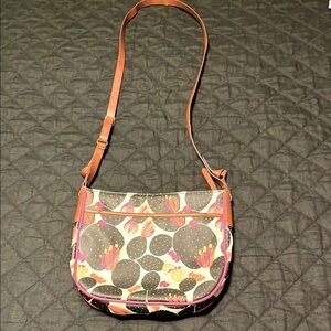 Fossil Coated Canvas Crossbody Cactus Print - Excellent condition